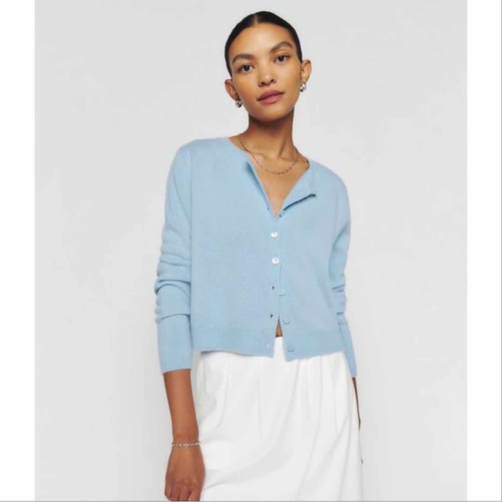 Reformation Clara Cashmere Cardigan in Bayou Size M